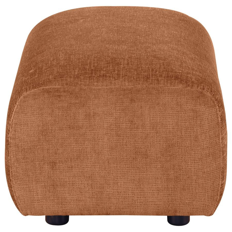 Burnett Chenille Upholstered Ottoman Burnt Orange-zoom-