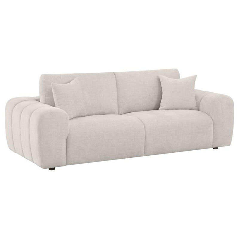 Burnett 2-piece Chenille Upholstered Sofa Set Ivory-zoom-