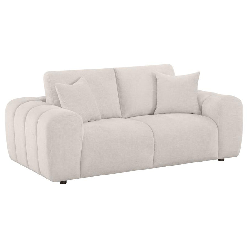 Burnett 3-piece Chenille Upholstered Sofa Set Ivory-zoom-