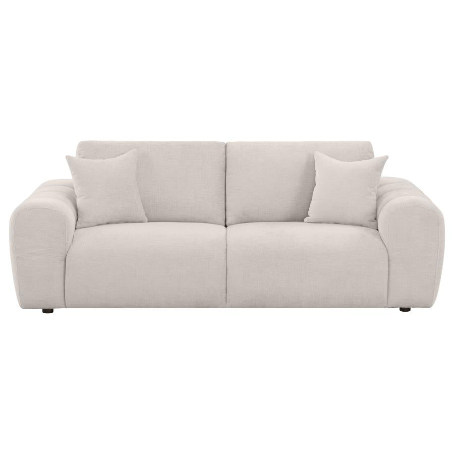 Burnett Chenille Upholstered Wide Arm Sofa Ivory-3