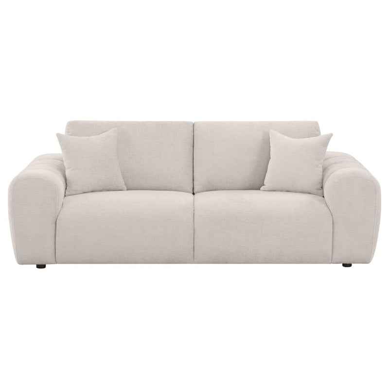 Burnett Chenille Upholstered Wide Arm Sofa Ivory-zoom-