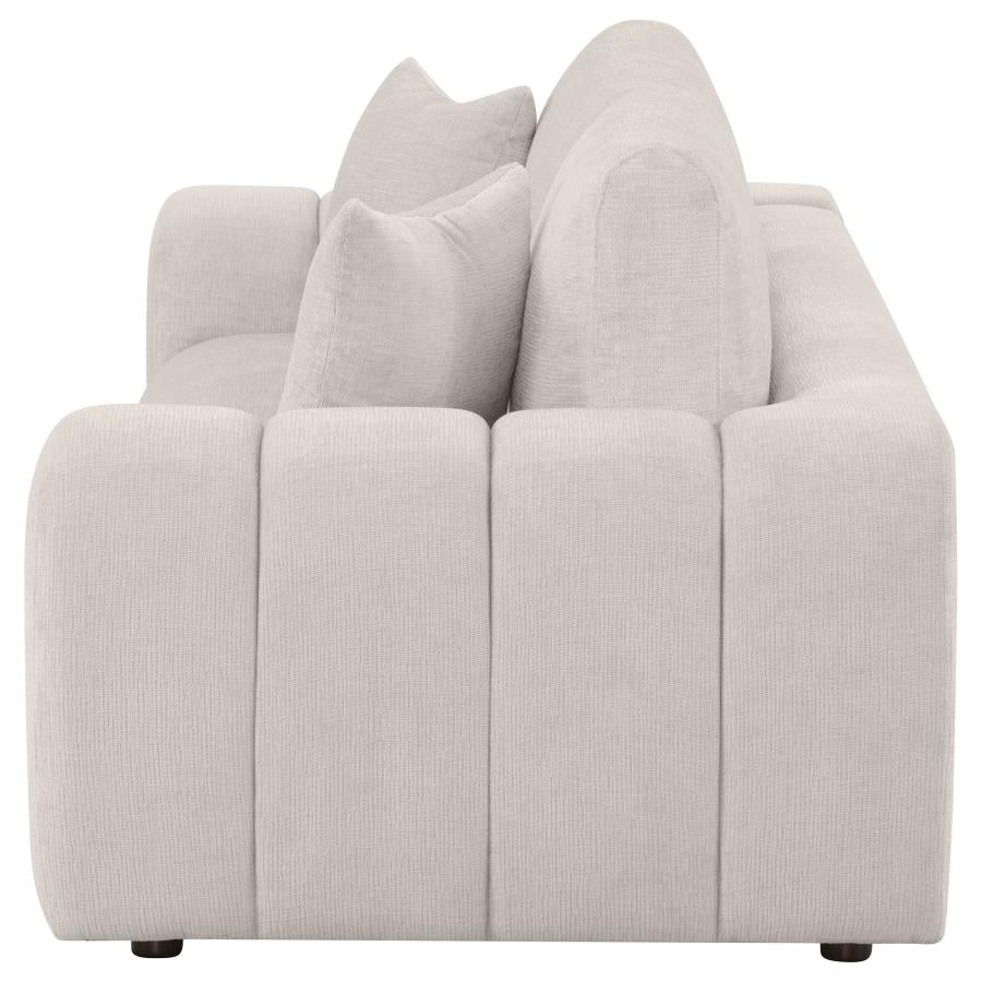 Burnett Chenille Upholstered Wide Arm Sofa Ivory-5