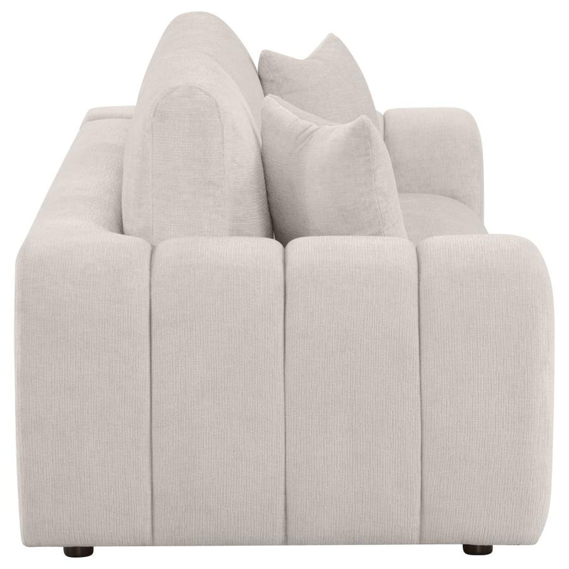 Burnett Chenille Upholstered Wide Arm Sofa Ivory-zoom-