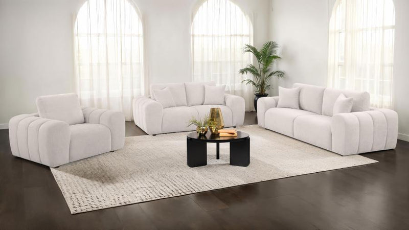 Burnett Chenille Upholstered Wide Arm Sofa Ivory-zoom-