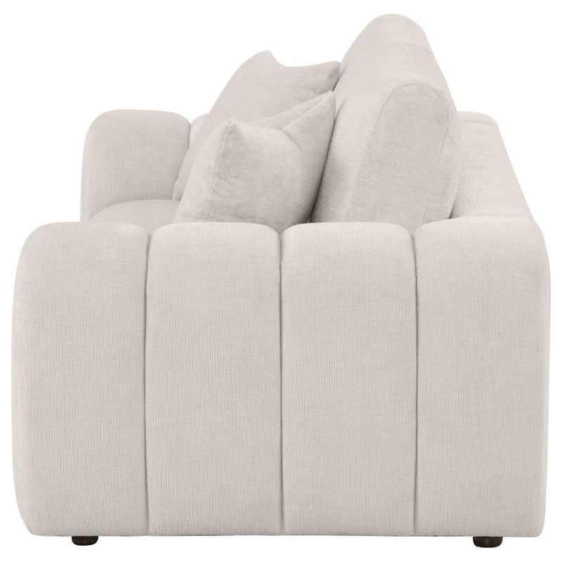 Burnett Chenille Upholstered Wide Arm Loveseat Ivory-zoom-