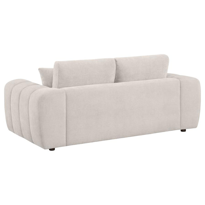 Burnett Chenille Upholstered Wide Arm Loveseat Ivory-zoom-
