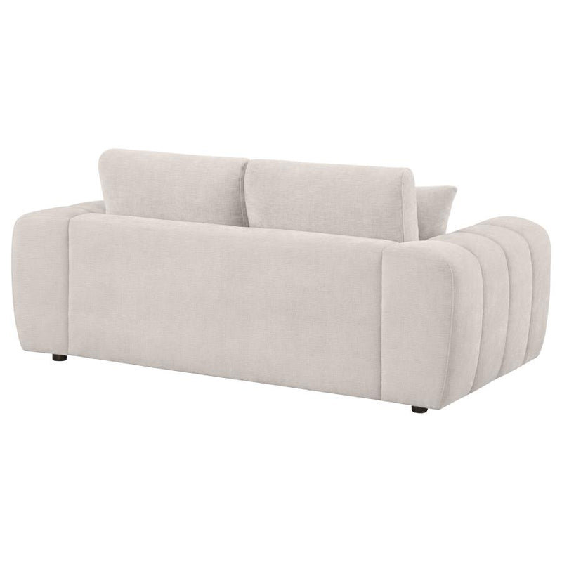 Burnett Chenille Upholstered Wide Arm Loveseat Ivory-zoom-