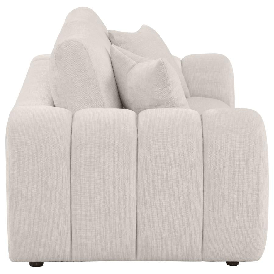 Burnett Chenille Upholstered Wide Arm Loveseat Ivory-8