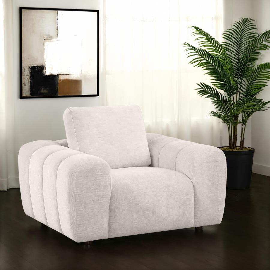 Burnett Chenille Upholstered Accent Chair Ivory-zoom-2