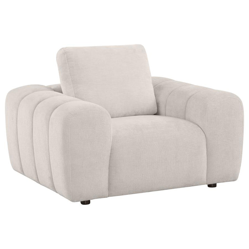 Burnett Chenille Upholstered Accent Chair Ivory-zoom-