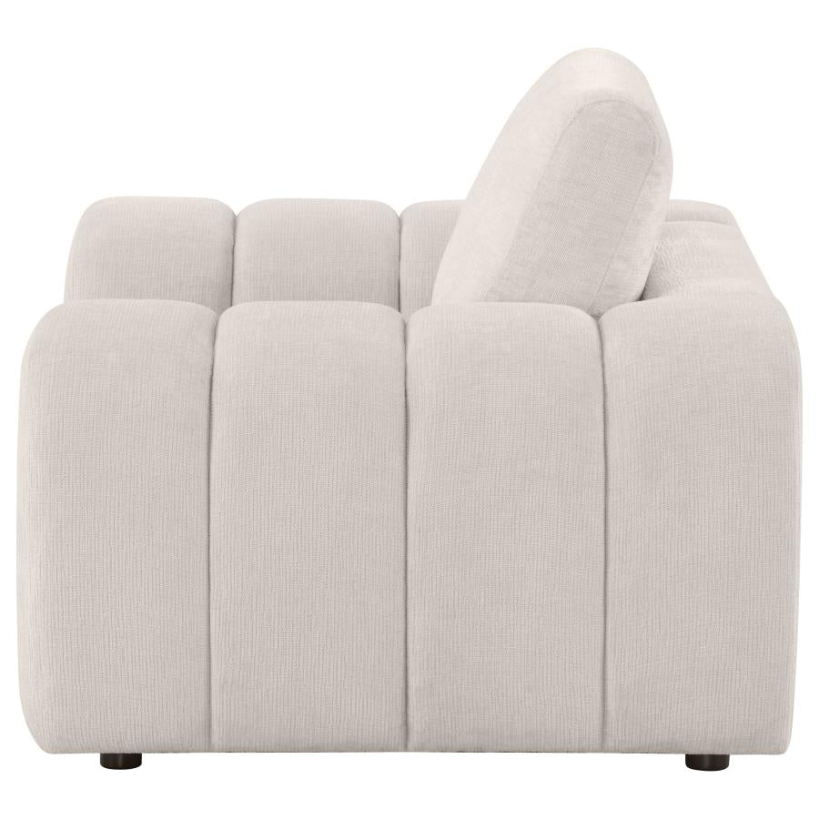Burnett Chenille Upholstered Accent Chair Ivory-5