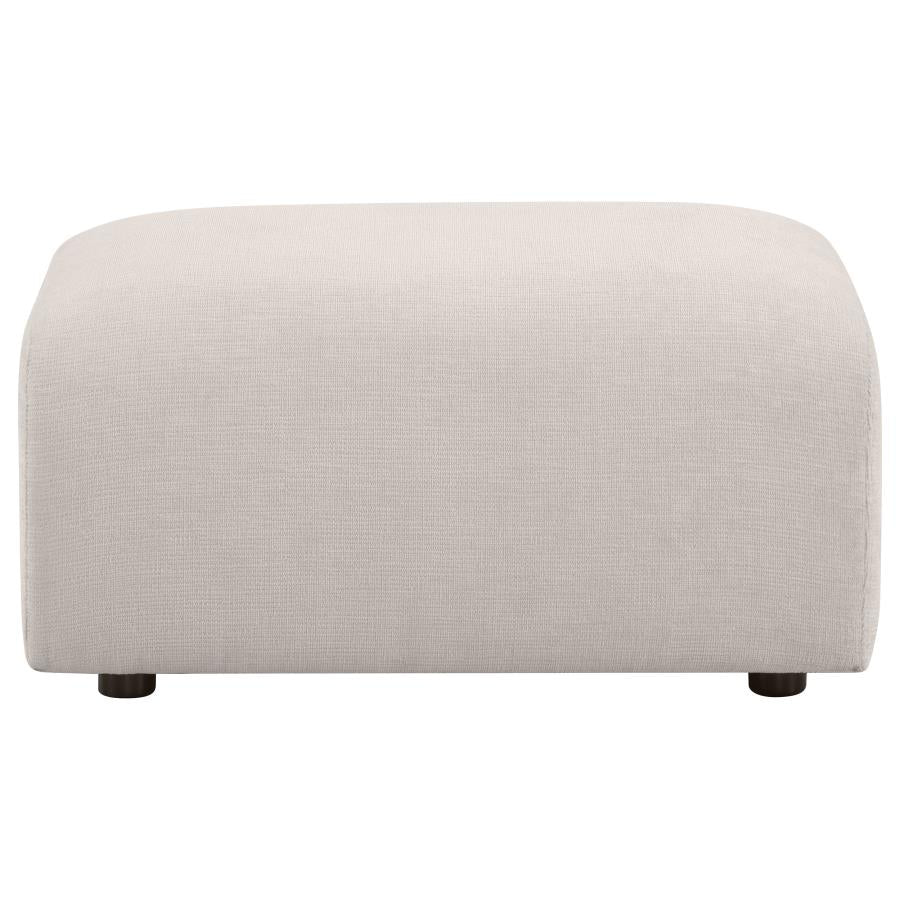 Burnett Chenille Upholstered Ottoman Ivory-zoom-3