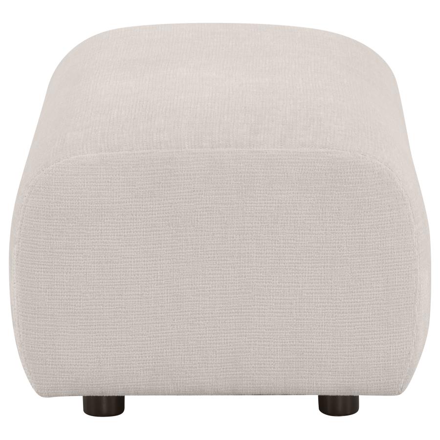 Burnett Chenille Upholstered Ottoman Ivory-4