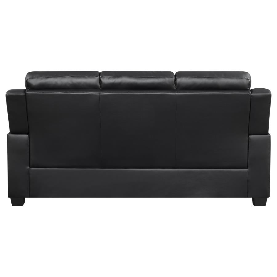 Finley 2-piece Upholstered Padded Arm Tufted Sofa Set Black-5