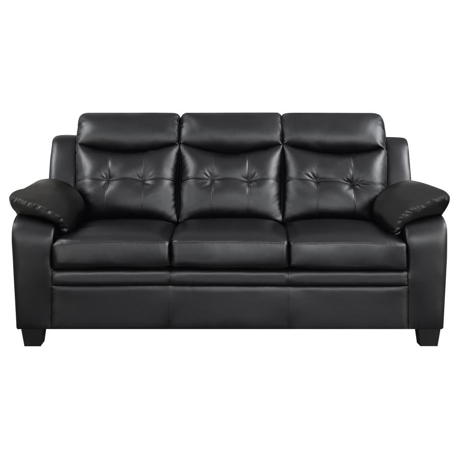 Finley 3-piece Upholstered Padded Arm Tufted Sofa Set Black-zoom-4