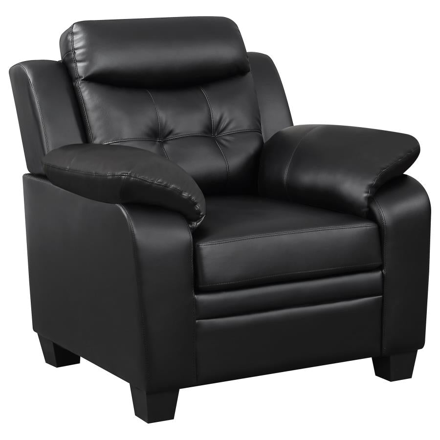 Finley 3-piece Upholstered Padded Arm Tufted Sofa Set Black-zoom-11