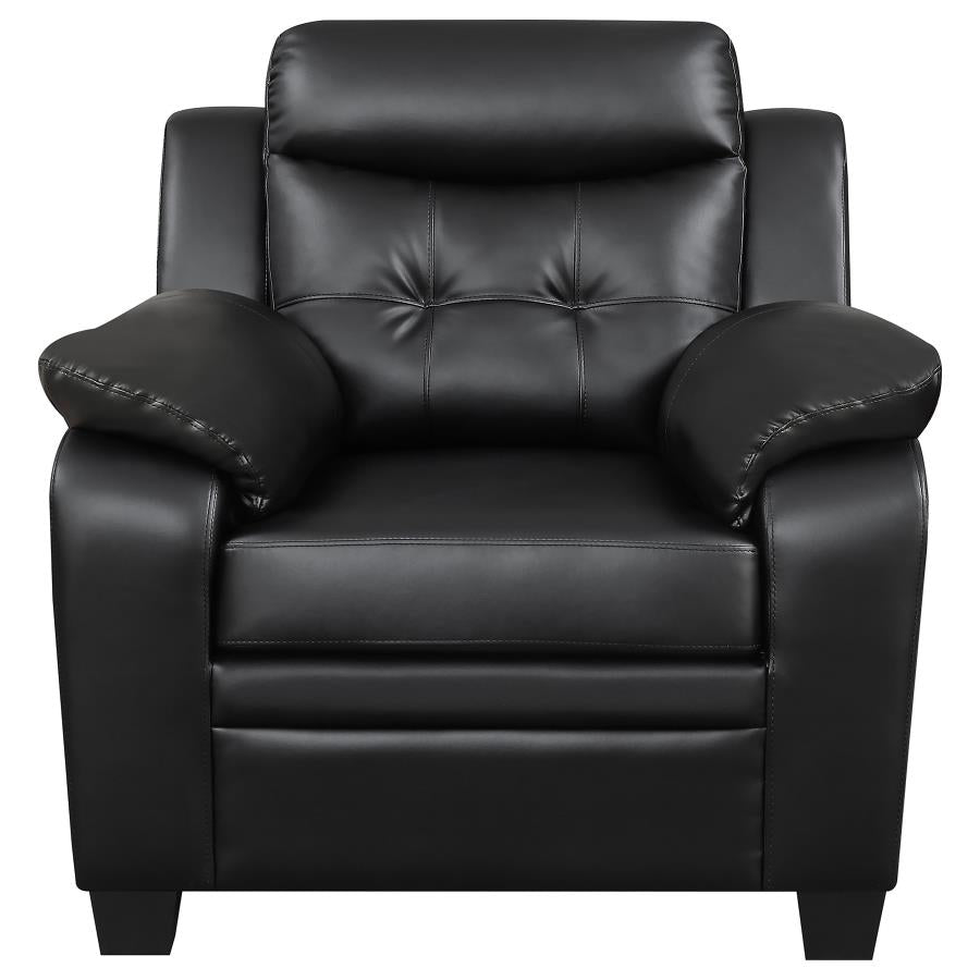 Finley 3-piece Upholstered Padded Arm Tufted Sofa Set Black-12