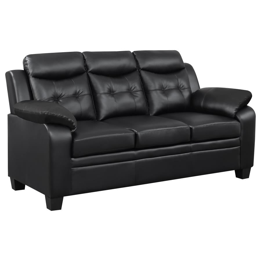 Finley Upholstered Padded Arm Tufted Sofa Black-1