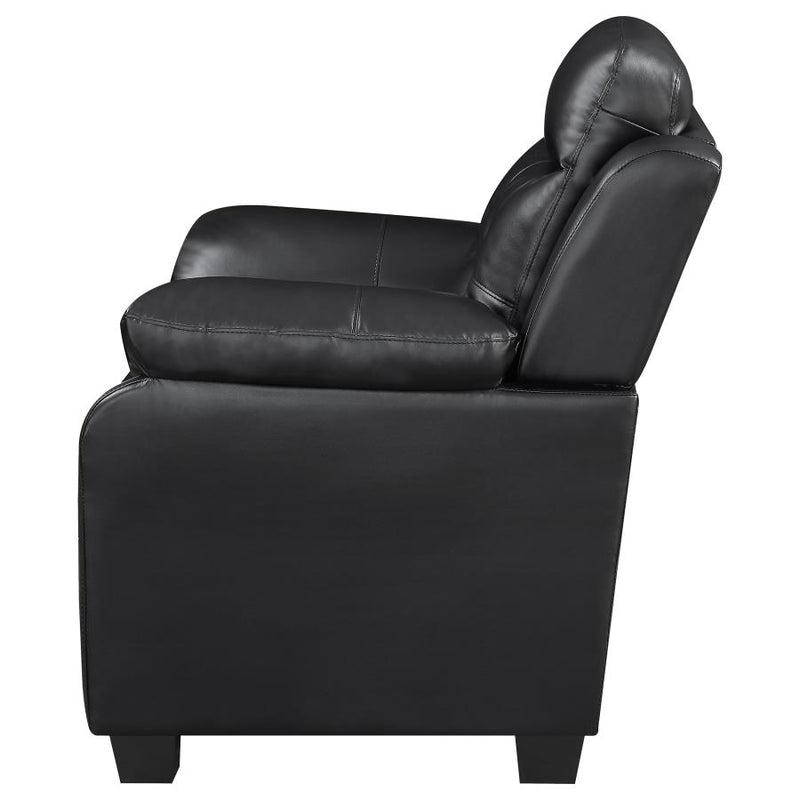 Finley Upholstered Padded Arm Tufted Sofa Black-zoom-