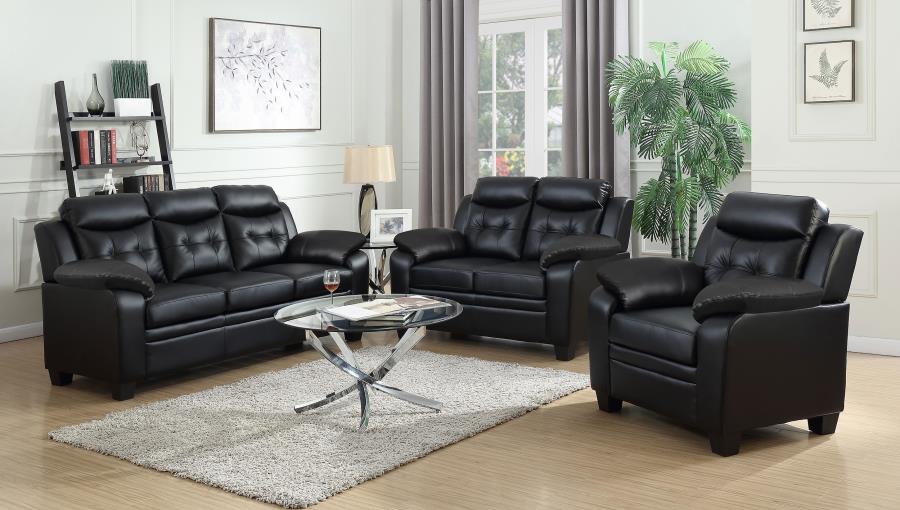 Finley Upholstered Padded Arm Tufted Sofa Black-10