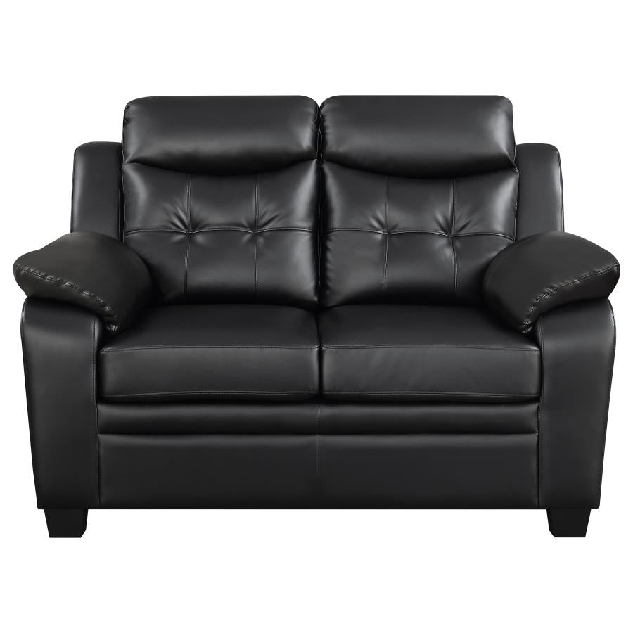 Finley Upholstered Padded Arm Tufted Loveseat Black-3