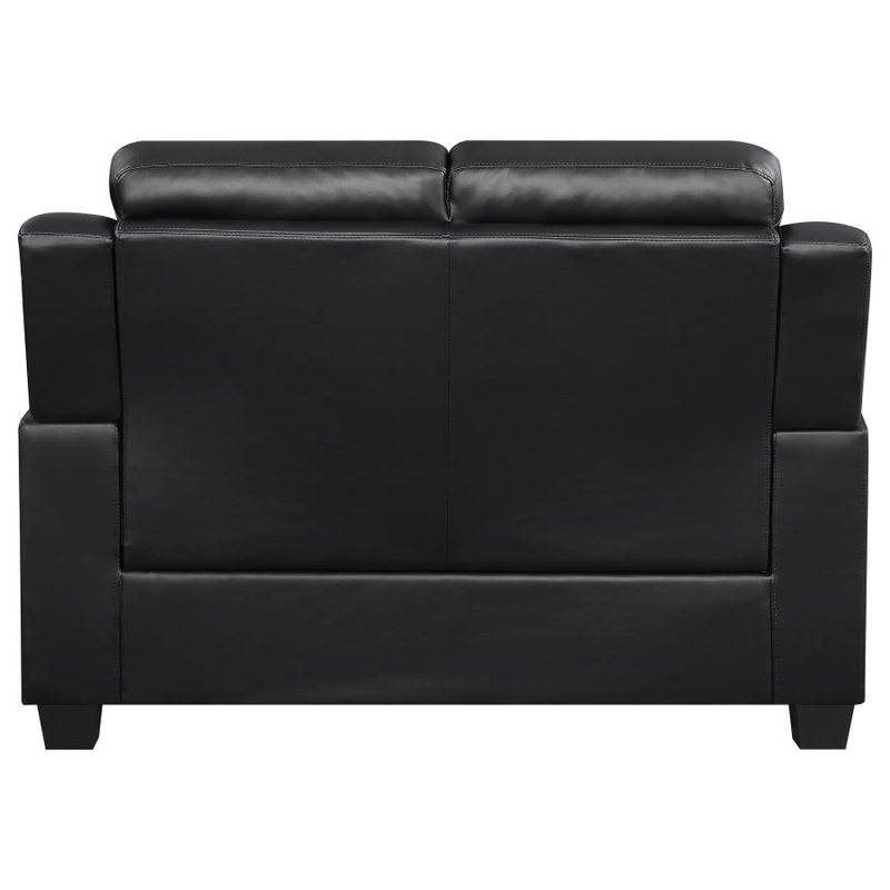 Finley Upholstered Padded Arm Tufted Loveseat Black-zoom-