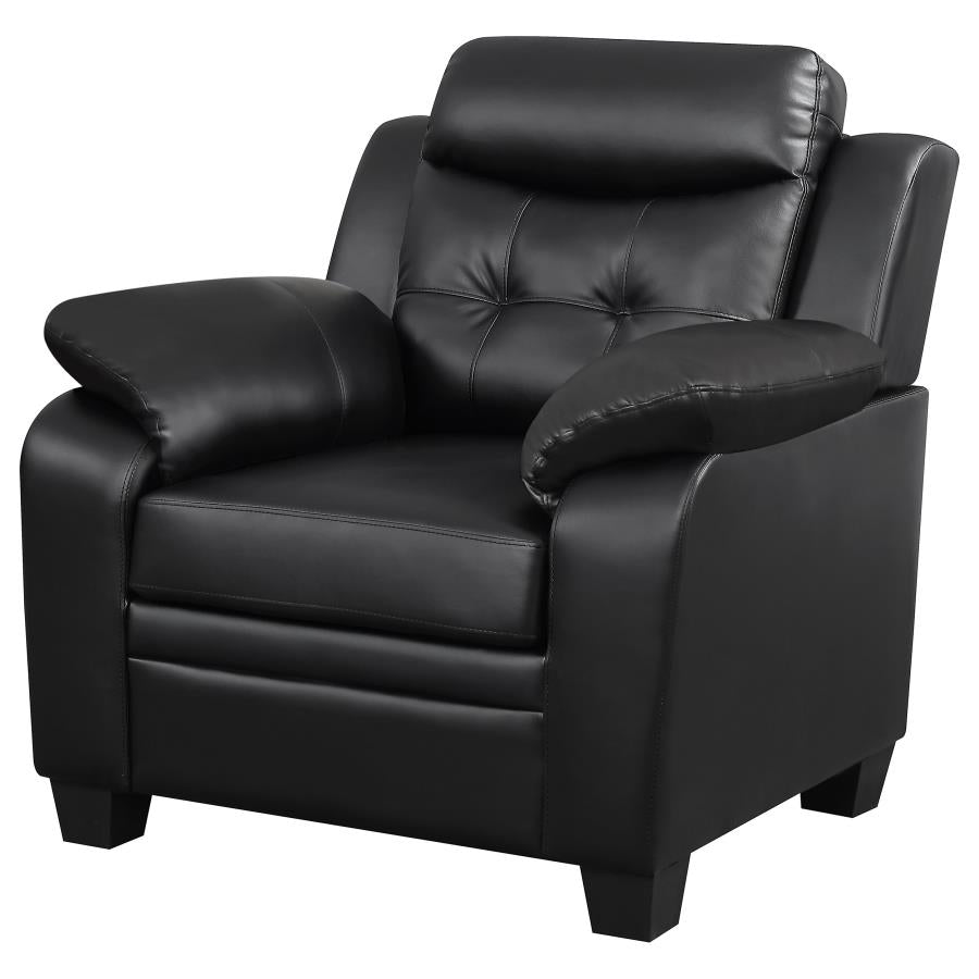 Finley Upholstered Padded Arm Tufted Accent Chair Black-4