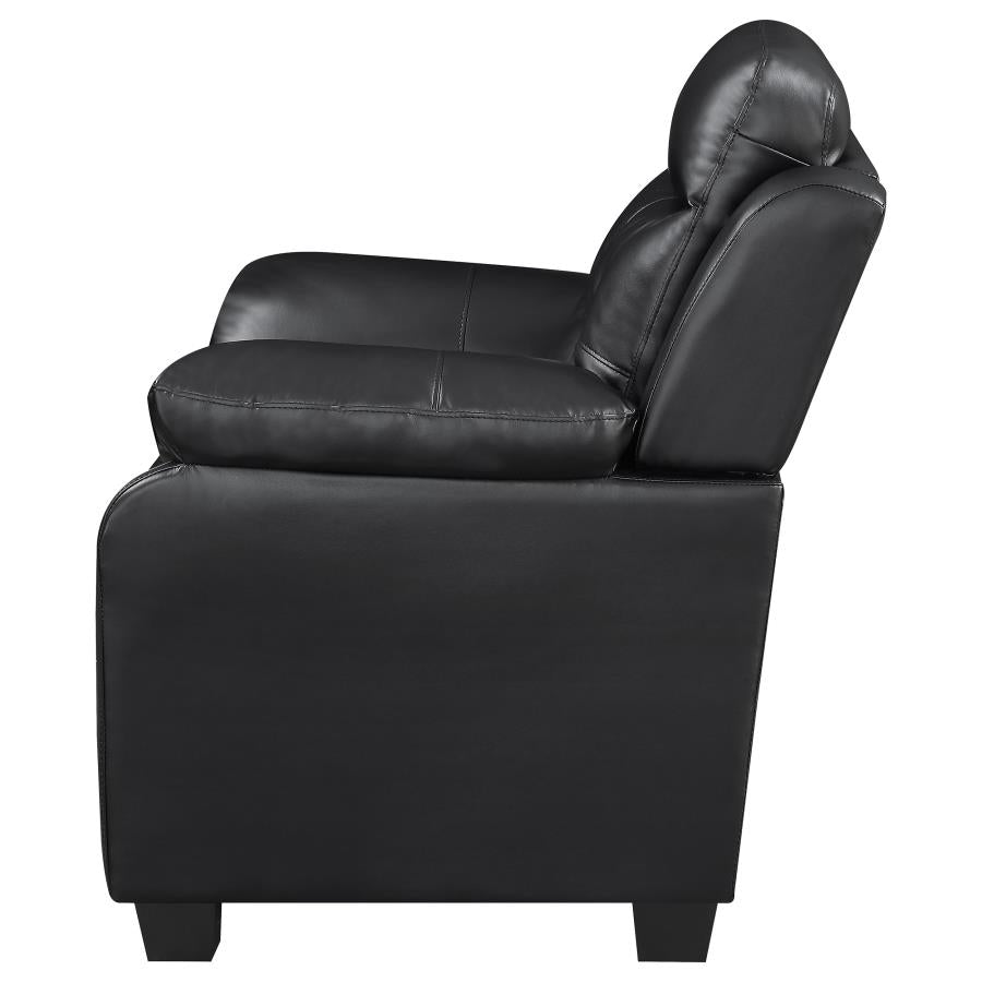 Finley Upholstered Padded Arm Tufted Accent Chair Black-zoom-5