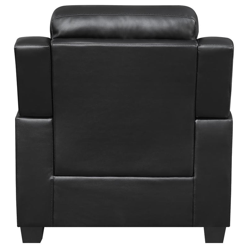 Finley Upholstered Padded Arm Tufted Accent Chair Black-zoom-