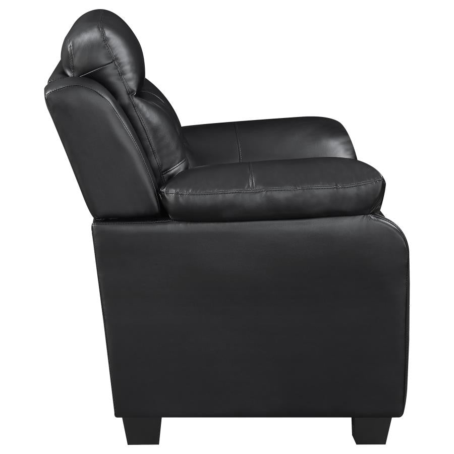 Finley Upholstered Padded Arm Tufted Accent Chair Black-7