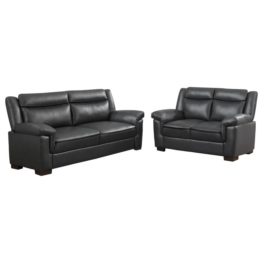 Arabella 2-piece Upholstered Padded Arm Sofa Set Grey-zoom-2