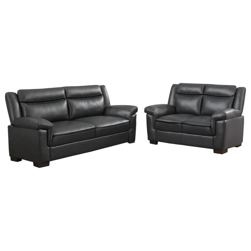 Arabella 2-piece Upholstered Padded Arm Sofa Set Grey-zoom-