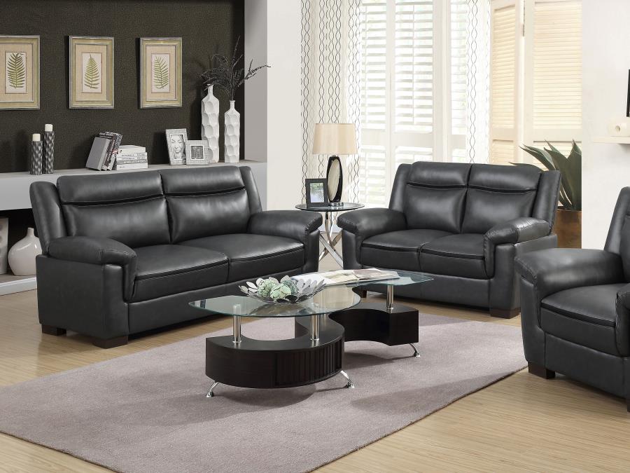 Arabella 2-piece Upholstered Padded Arm Sofa Set Grey-1