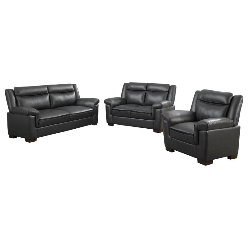 Arabella 3-piece Upholstered Padded Arm Sofa Set Grey-zoom-
