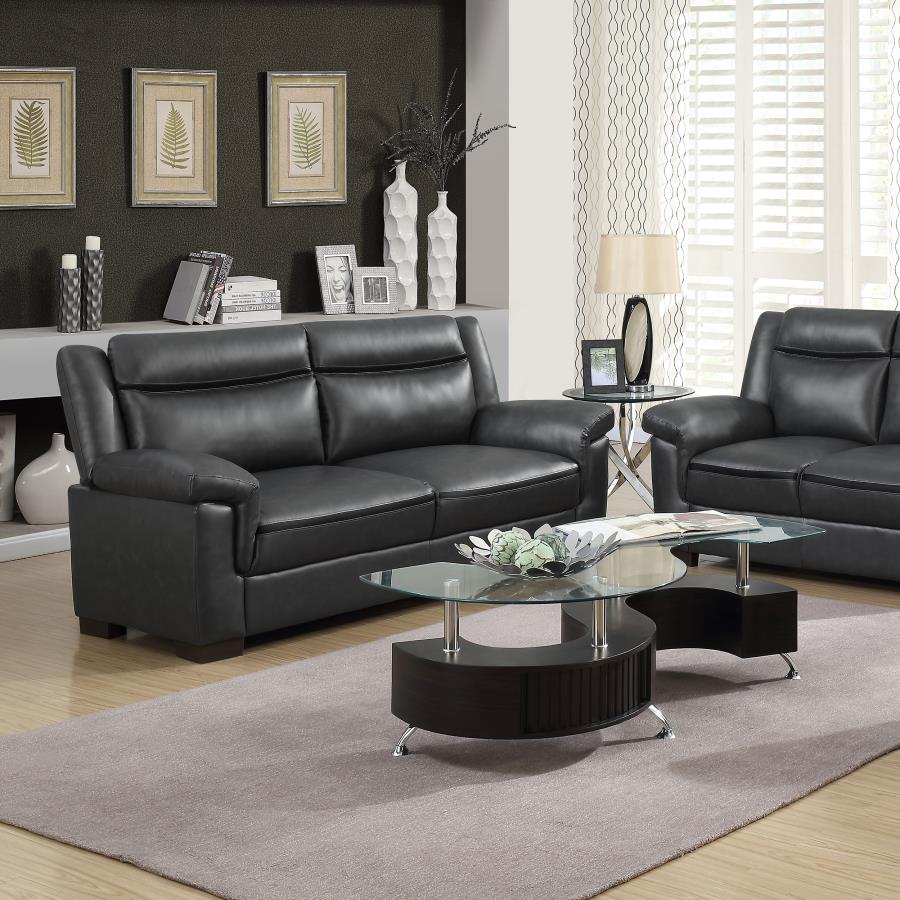 Arabella Upholstered Padded Arm Sofa Grey-zoom-2
