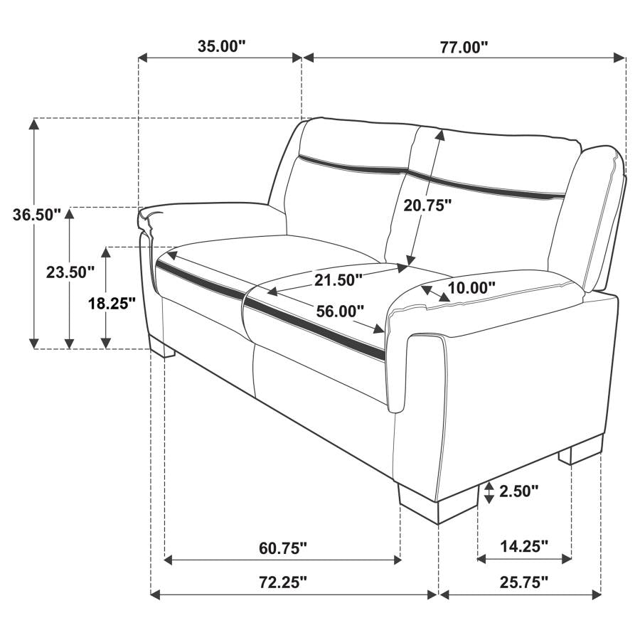 Arabella Upholstered Padded Arm Sofa Grey-zoom-6