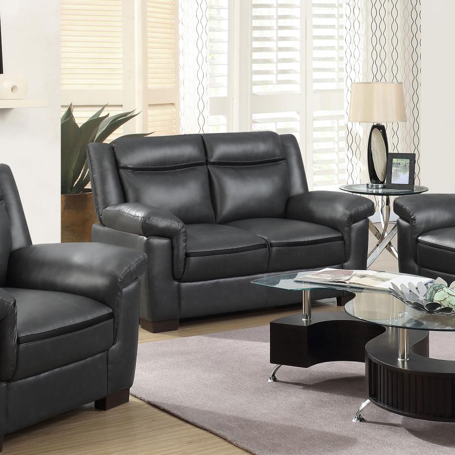 Arabella Upholstered Padded Arm Loveseat Grey-2