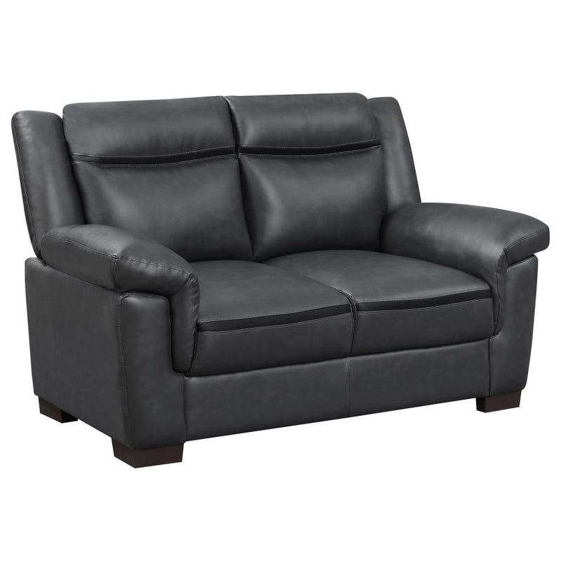 Arabella Upholstered Padded Arm Loveseat Grey-zoom-