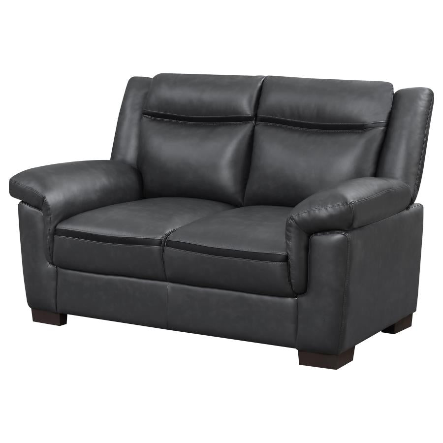 Arabella Upholstered Padded Arm Loveseat Grey-zoom-4