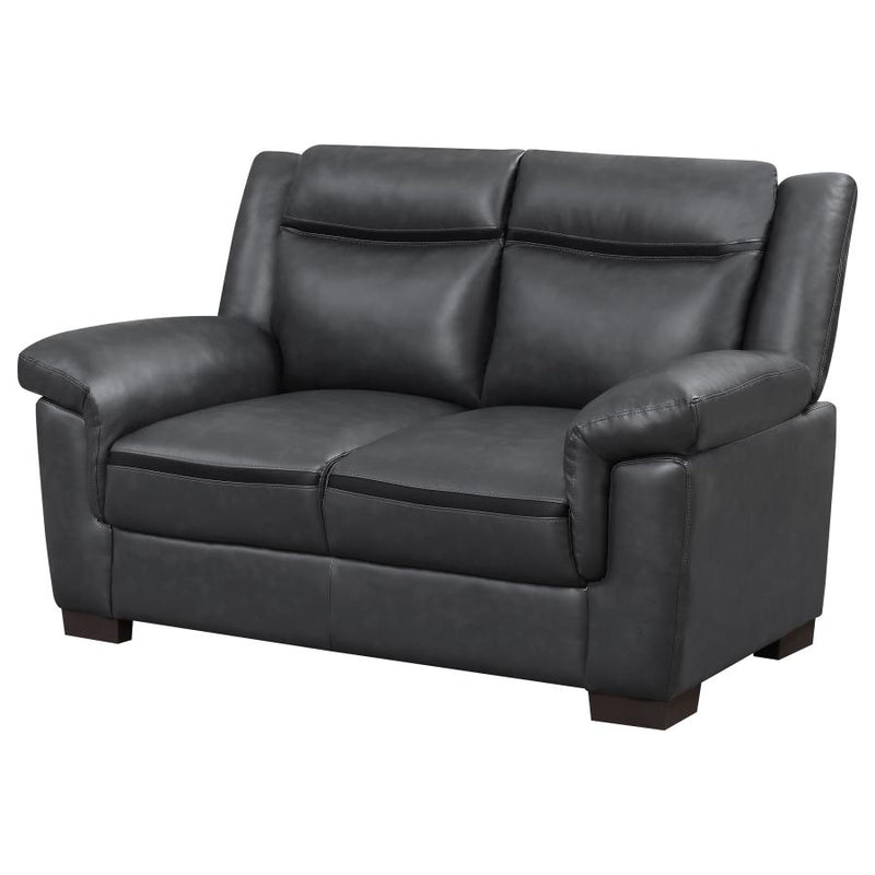 Arabella Upholstered Padded Arm Loveseat Grey-zoom-