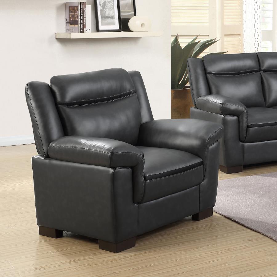 Arabella Upholstered Padded Arm Accent Chair Grey-zoom-2