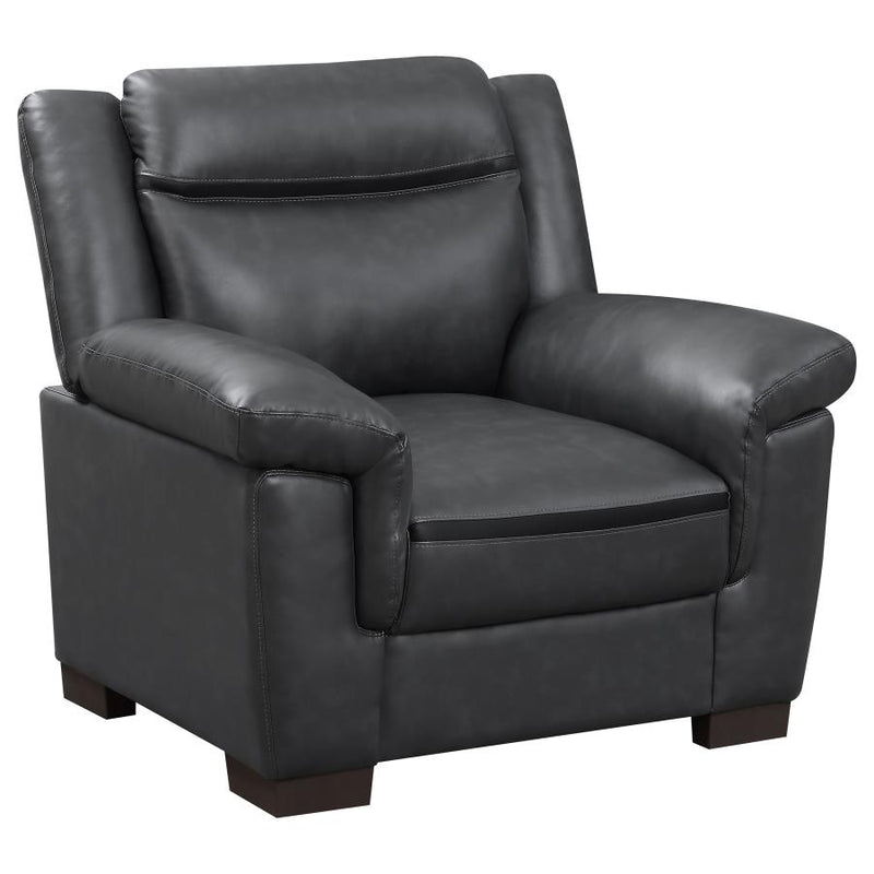 Arabella Upholstered Padded Arm Accent Chair Grey-zoom-
