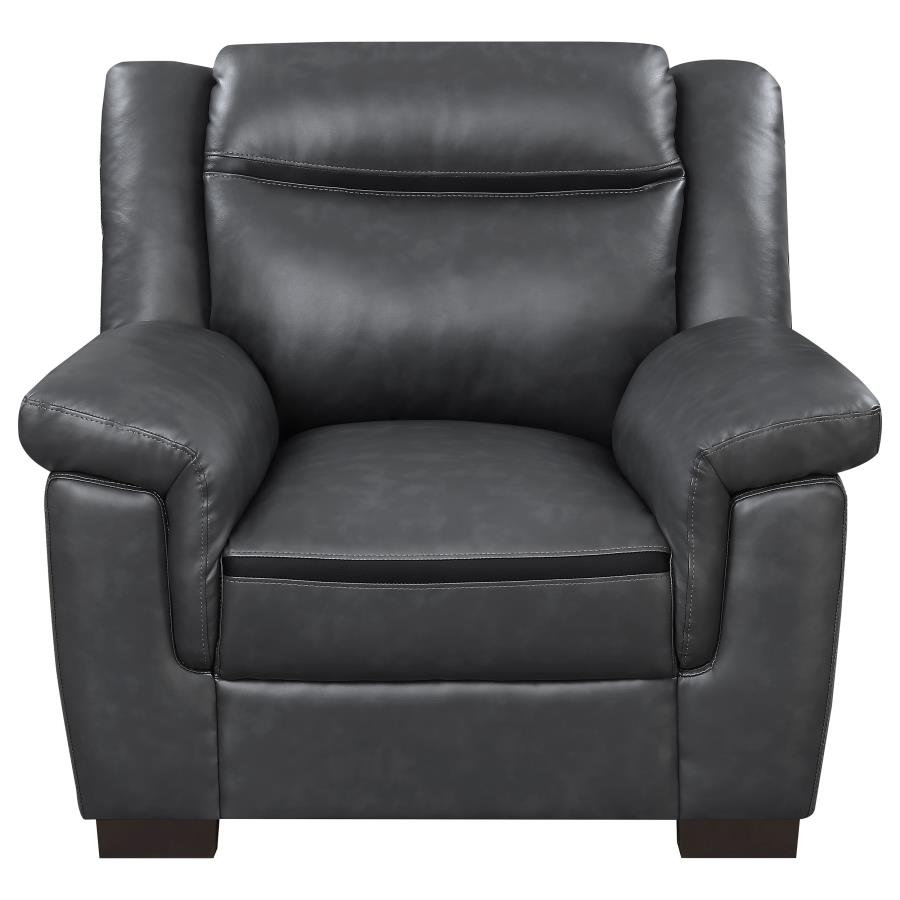 Arabella Upholstered Padded Arm Accent Chair Grey-zoom-3