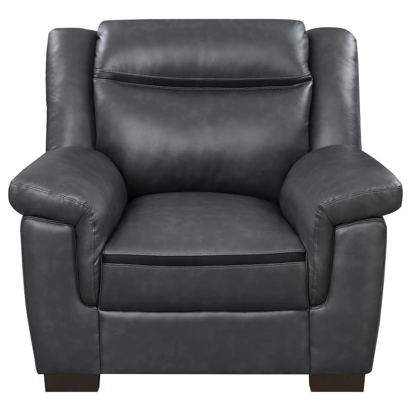 Arabella Upholstered Padded Arm Accent Chair Grey-zoom-
