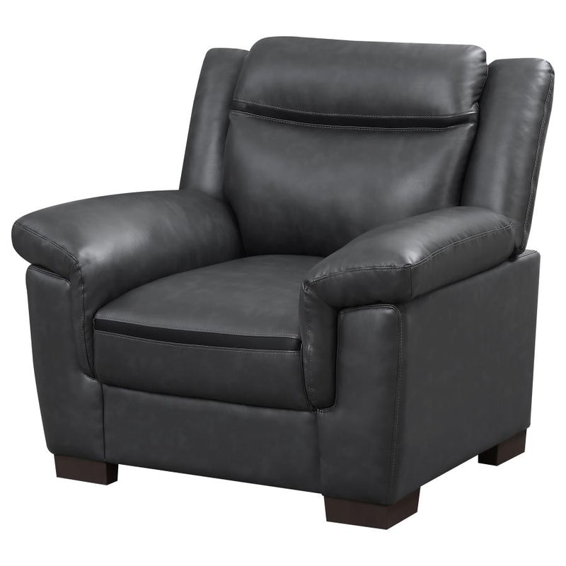 Arabella Upholstered Padded Arm Accent Chair Grey-zoom-