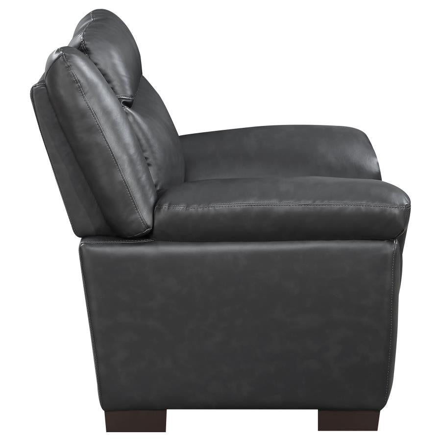 Arabella Upholstered Padded Arm Accent Chair Grey-zoom-7