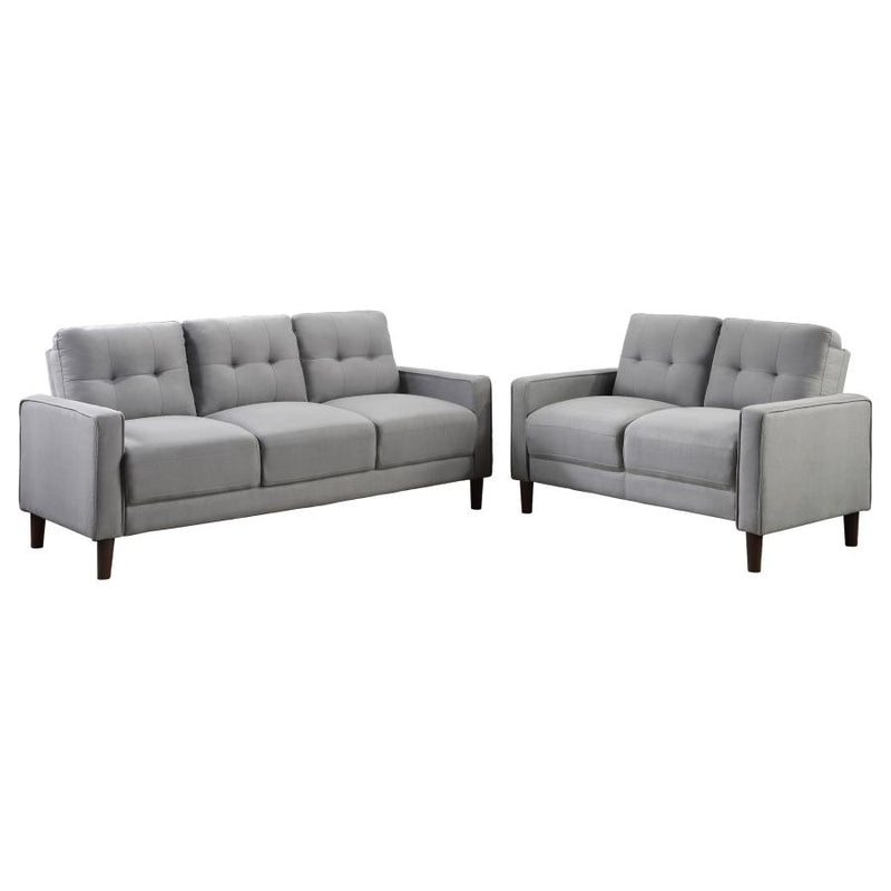 Bowen 2-piece Upholstered Track Arm Tufted Sofa Set Grey-zoom-