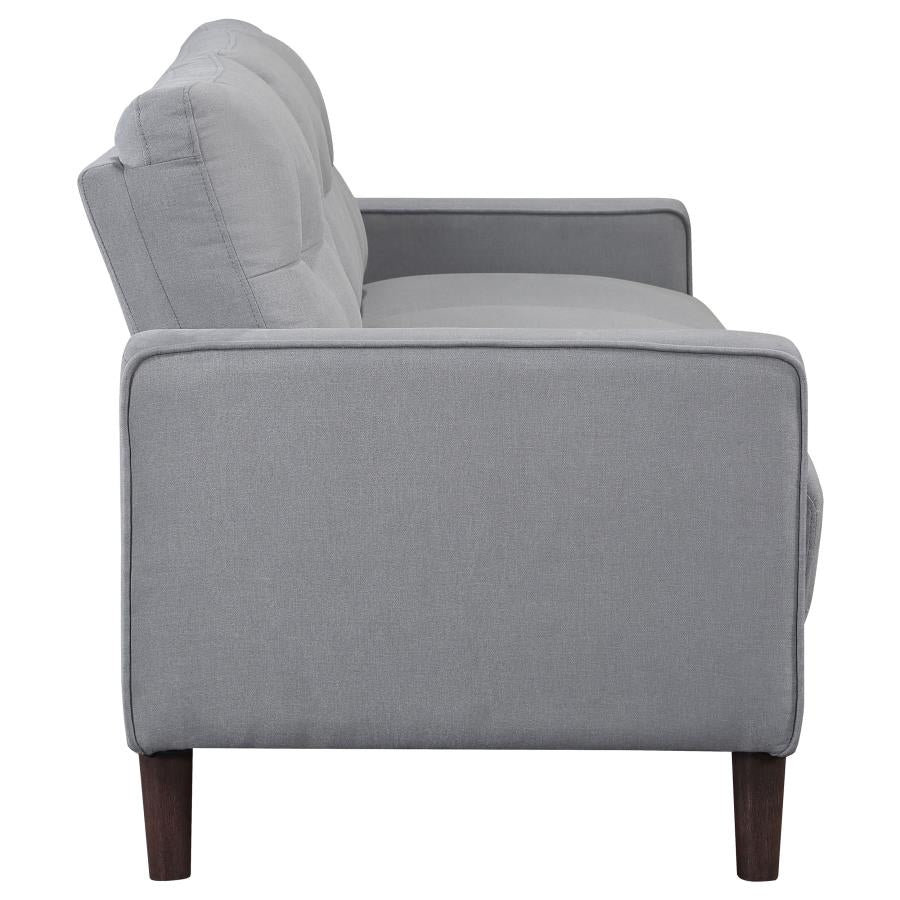 Bowen 2-piece Upholstered Track Arm Tufted Sofa Set Grey-6