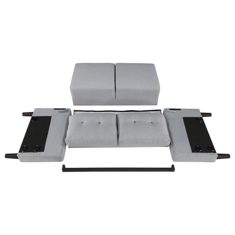 Bowen 2-piece Upholstered Track Arm Tufted Sofa Set Grey-11