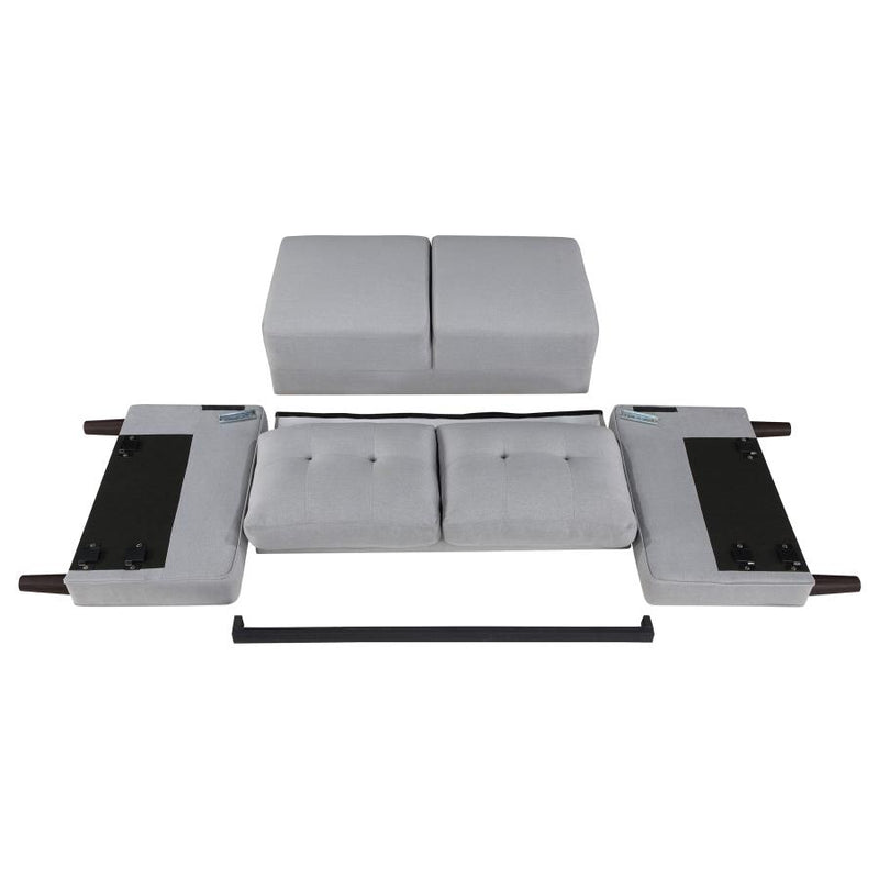 Bowen 2-piece Upholstered Track Arm Tufted Sofa Set Grey-zoom-